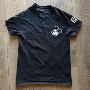 Neff Black Tee with Mickey Mouse Patch